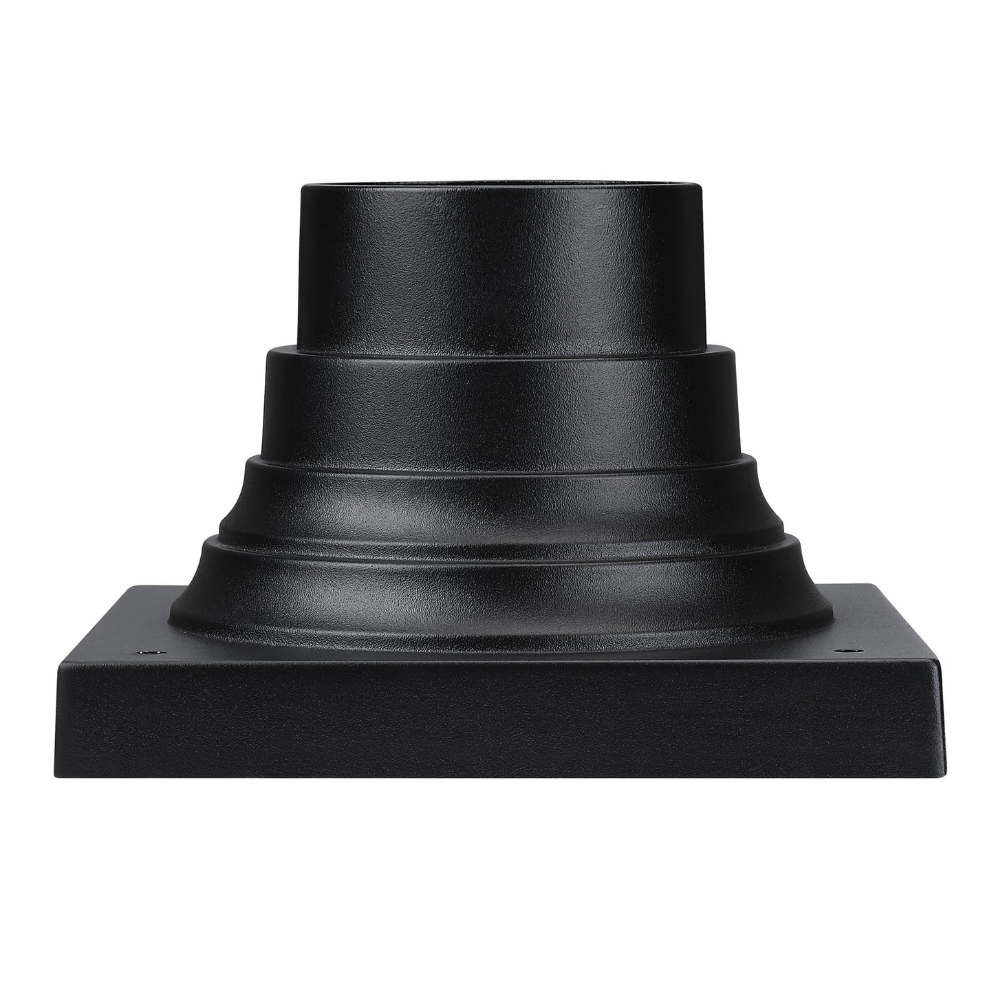 Faymart Lighting 2-Pack Square Anchor Base For Post Mounted Outdoor Lamps Aluminum Alloy Pedestal Mount Base For Stone Walls Matte Black 6X6 Post Cap Adapter 3 Inch Pole Fitter