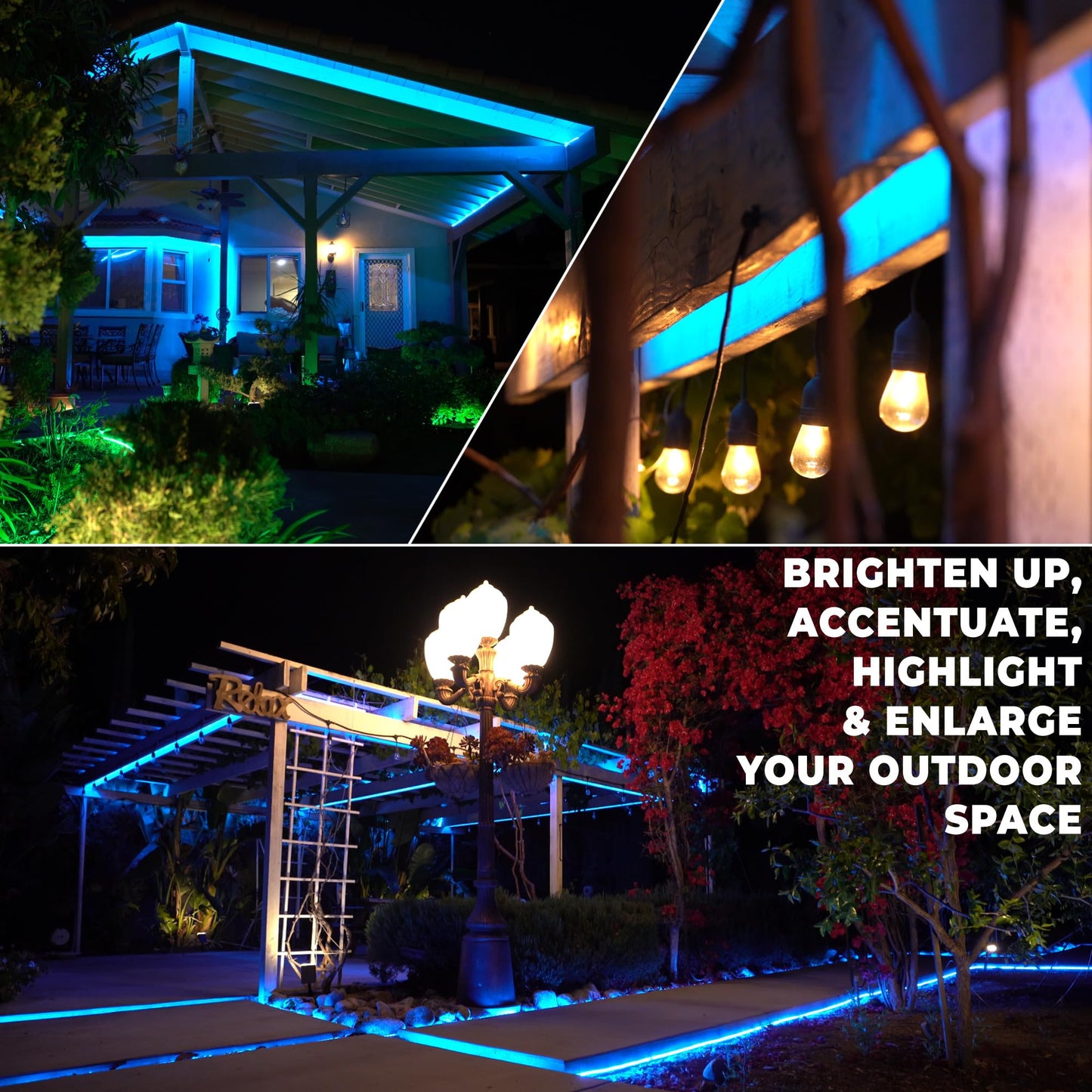 WYZworks LED Rope Lights, Waterproof, 20ft, Blue, Flexible PVC Tube, ETL Certified, Outdoor Holiday Decorative Lighting