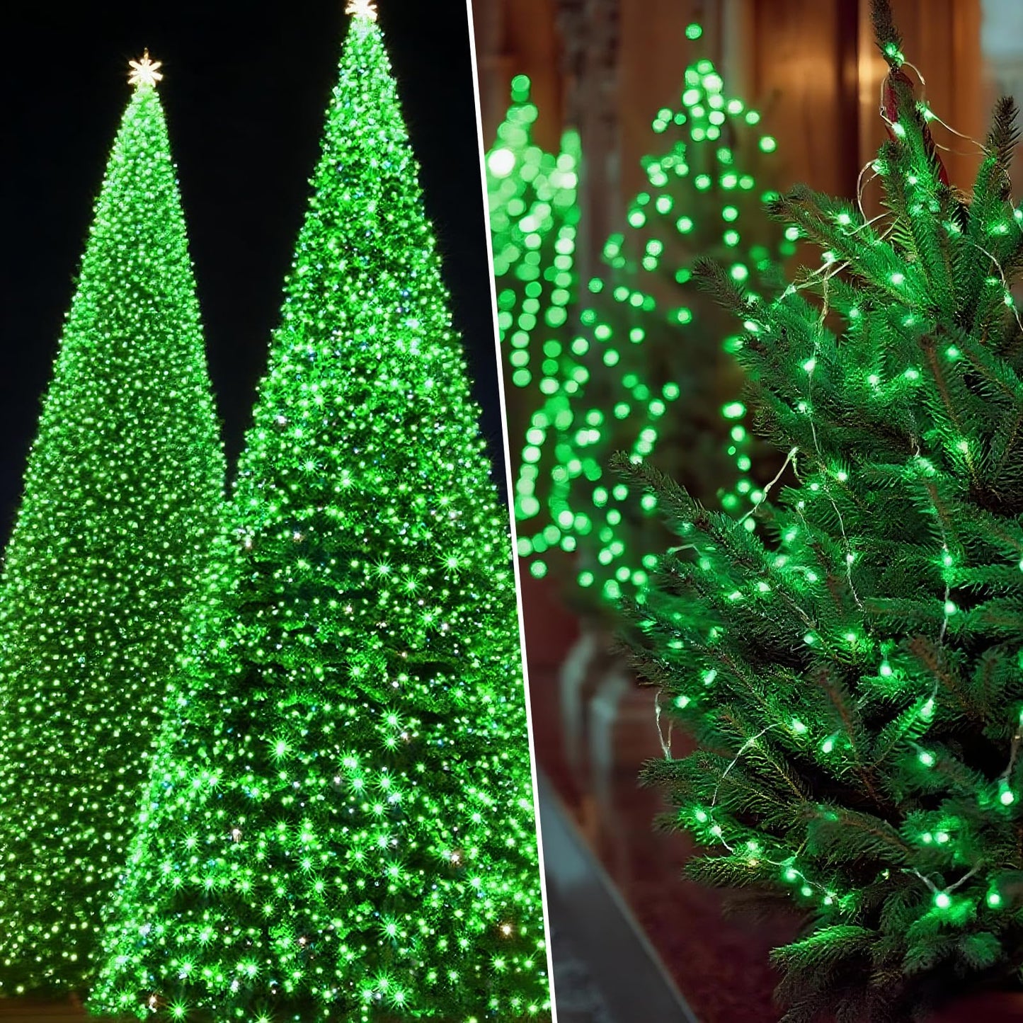 Solar String Lights Outdoor Waterproof 2 Pack Total 66Ft 200Led 8 Modes Twinkle Lights Solar Fairy Lights For Patio Garden Yard Party Wedding Tree Christmas Halloween Decoration Green