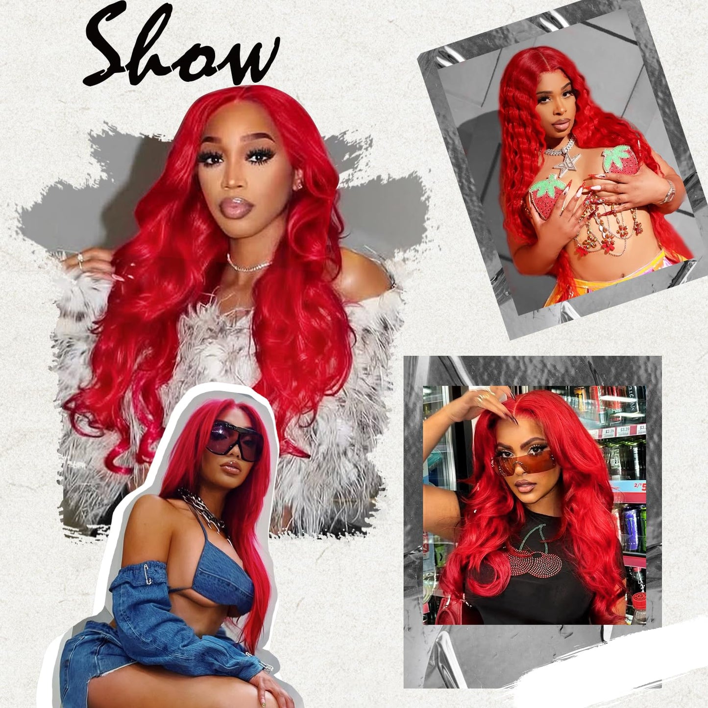 Shciyair 28 Inch Red Human Hair Wig 200 Density 13x4 Body Wave HD Lace Front Wigs Human Hair Pre Plucked Red HD Lace Frontal Wig