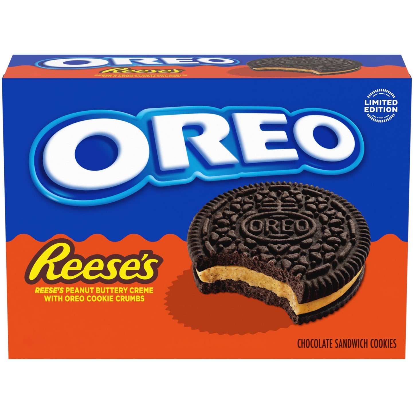 OREO REESES Peanut Buttery Creme Chocolate Sandwich Cookies Limited Edition 10.81 oz