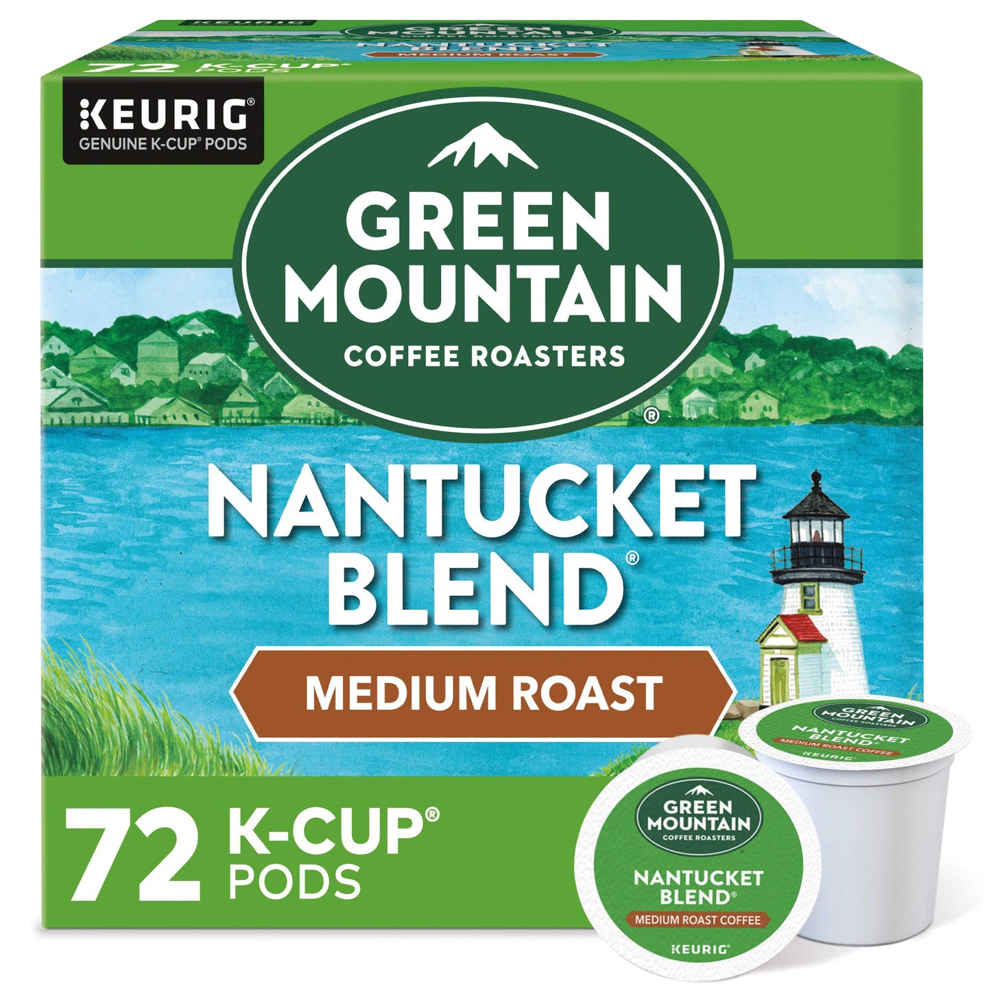 Green Mountain Coffee Roasters Nantucket Blend Keurig Single-Serve K-Cup Pods, Medium Roast Coffee, 72 Count (6 Packs of 12)
