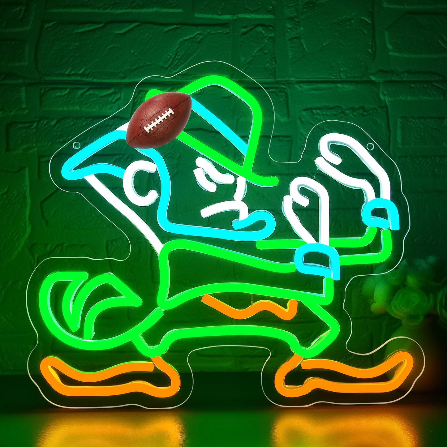 University Neon Sign for Wall Decor Dimmable University Football Team Logo Led Neon Light for Man Cave Birthday Gifts for Fans L