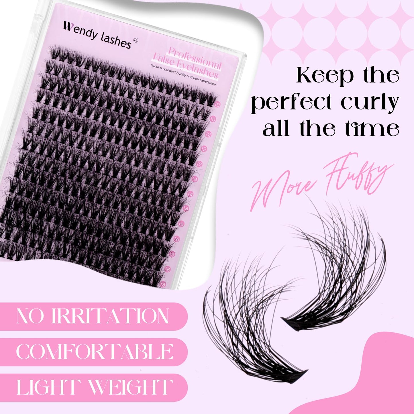 Lash Clusters 40D Wispy Individual Lashes 280PCS 3D Volume Lash Extensions 10-18mm Natural DIY Cluster Lashes for Beginners(40D,