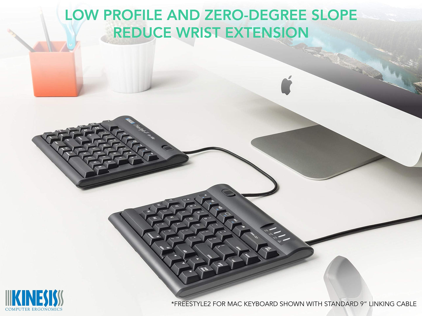 Kinesis Freestyle2 Usb Keyboard For Mac (9 Standard Separation), Black