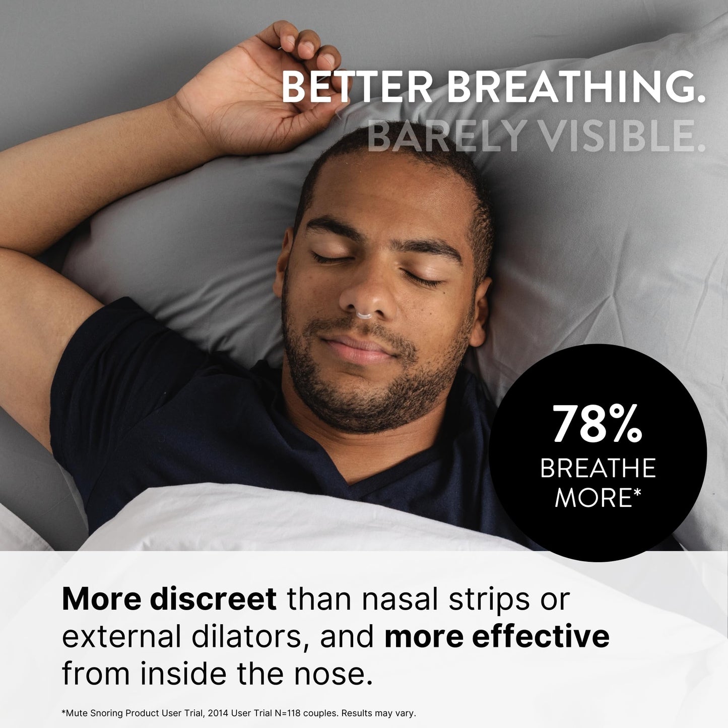 Mute Nasal Dilator Snoring Solution | Medium 3 Pack | Snore Less & Sleep Better | Nasal Strip Alternative | Comfortable Breathing Aids for Better Sleep & Improved Airflow