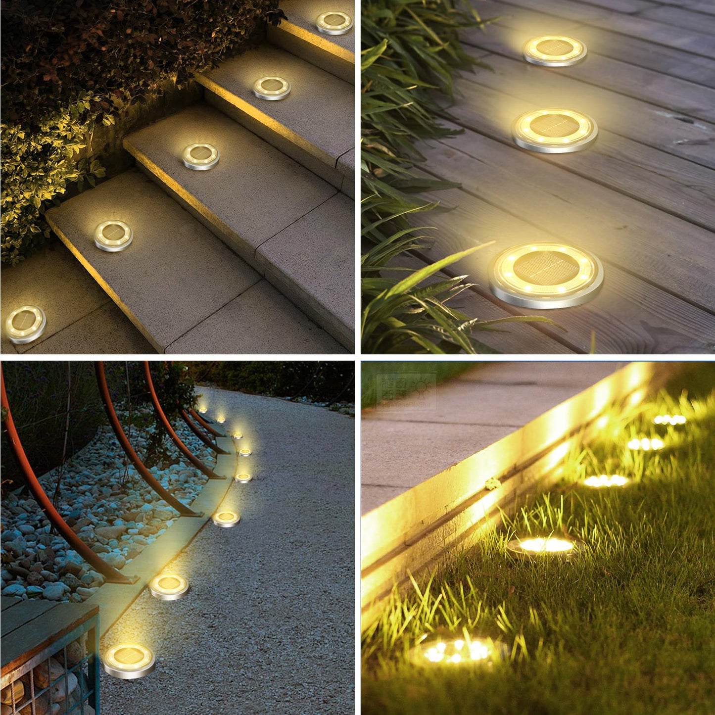 Vighep Solar Ground Lights 18 Pack Flat Solar Light Outdoor Waterproof Bright Led Solar Disc Lights 3000K Warm White Landscape Lighting For Outside Yard Garden Pathway Driveway Lawn