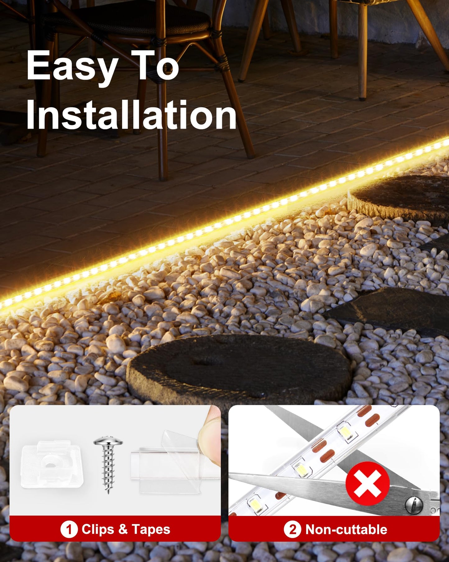 Luhlee Solar Led Strip Lights Outdoor Brighter 600 Led 32.8Ft Solar String Lights Outdoor With Remote 8 Lighting Modes Auto On/Off Rope Lights For Outside Deck Steps Christmas Decor Lighting