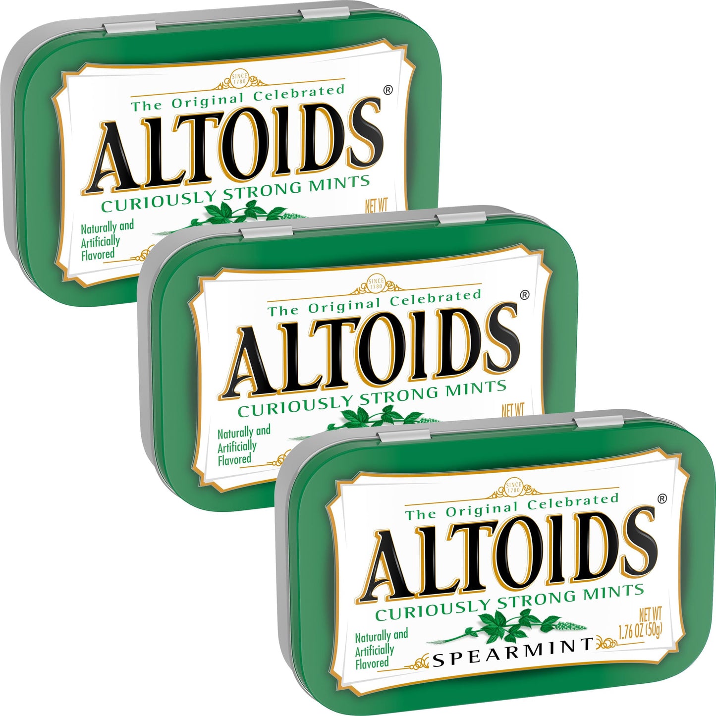 Altoids Spearmint Curiously Strong Mints 1.76 Ounce Each (3 Pack 5.28 Ounce Total)