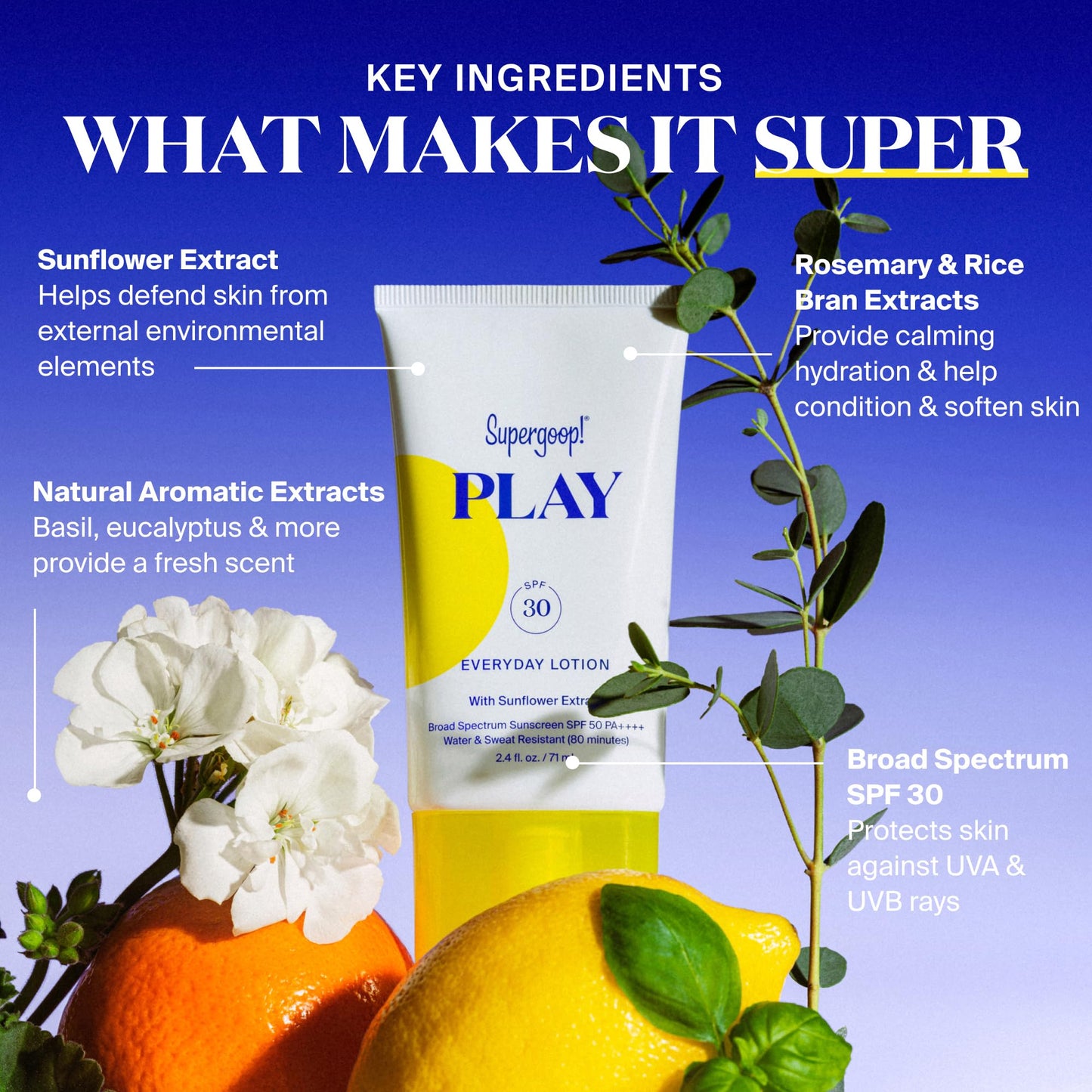 Supergoop! PLAY Everyday SPF 30 Lotion - 5.5 oz, Pack of 2 - Broad Spectrum Body & Face Sunscreen - Water & Sweat Resistant - Gr
