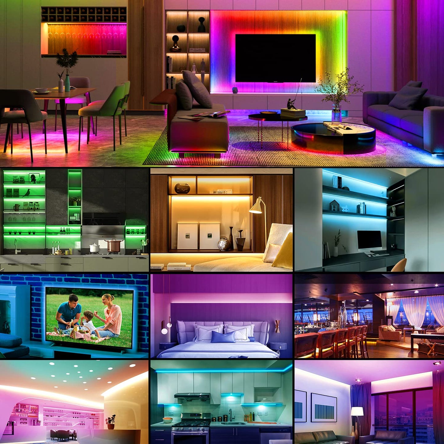 Houhui Led Strip Lights 13Ft Rgb Backlight For 32-65In Tvs, App Control, Multicolor Usb Bias Lights For Home & Gaming