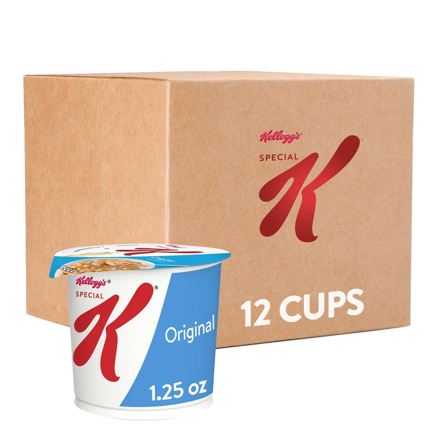 Kellogg s Special K, Breakfast Cereal in a Cup, Original, Bulk Size, 12 Count (Pack of 2, 7.5 oz Trays)
