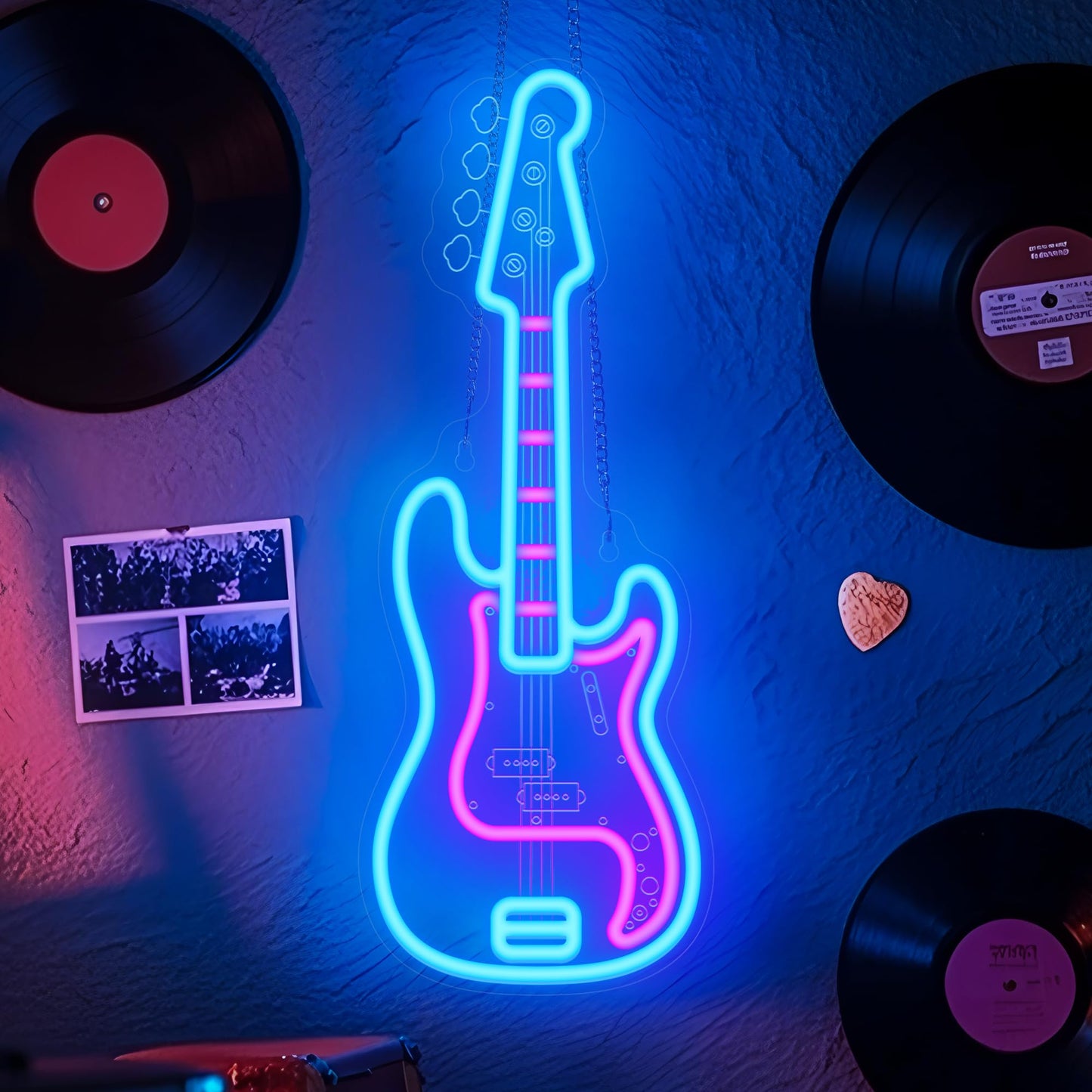 Coolgift Mart Bass Guitar Neon Sign Dimmable Led Bass Guitar Room Decor Light With Usb Powered Decorations For Bedroom Living Room Club Music Studio Gifts For Bass Guitars Players Guitarists Music Lovers