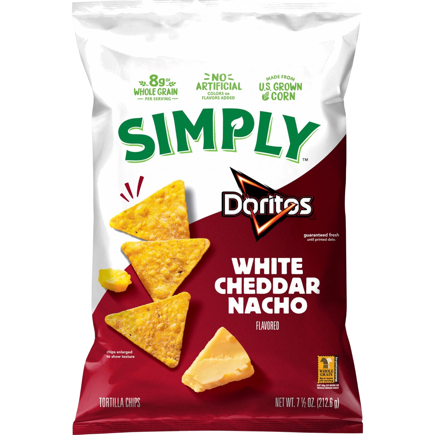 Simply Doritos White Cheddar Nacho Tortilla Chips 7.5 Oz