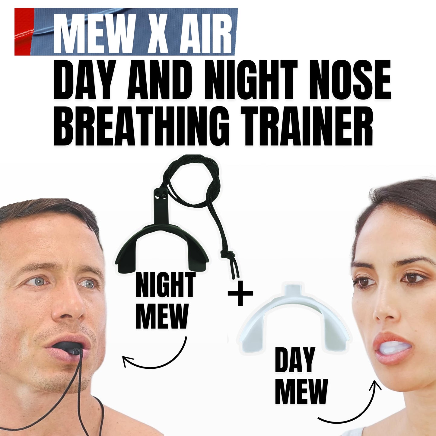 Better Than Mouth Tape for Sleeping MEW X AIR The 24 Hour Nose Breathing & Oxygen Enhancing Kit/Put Toxic Mouth Tape Sleep Tape & Nasal Strips in The bin/Reusable & Durable // Get Peak Performance