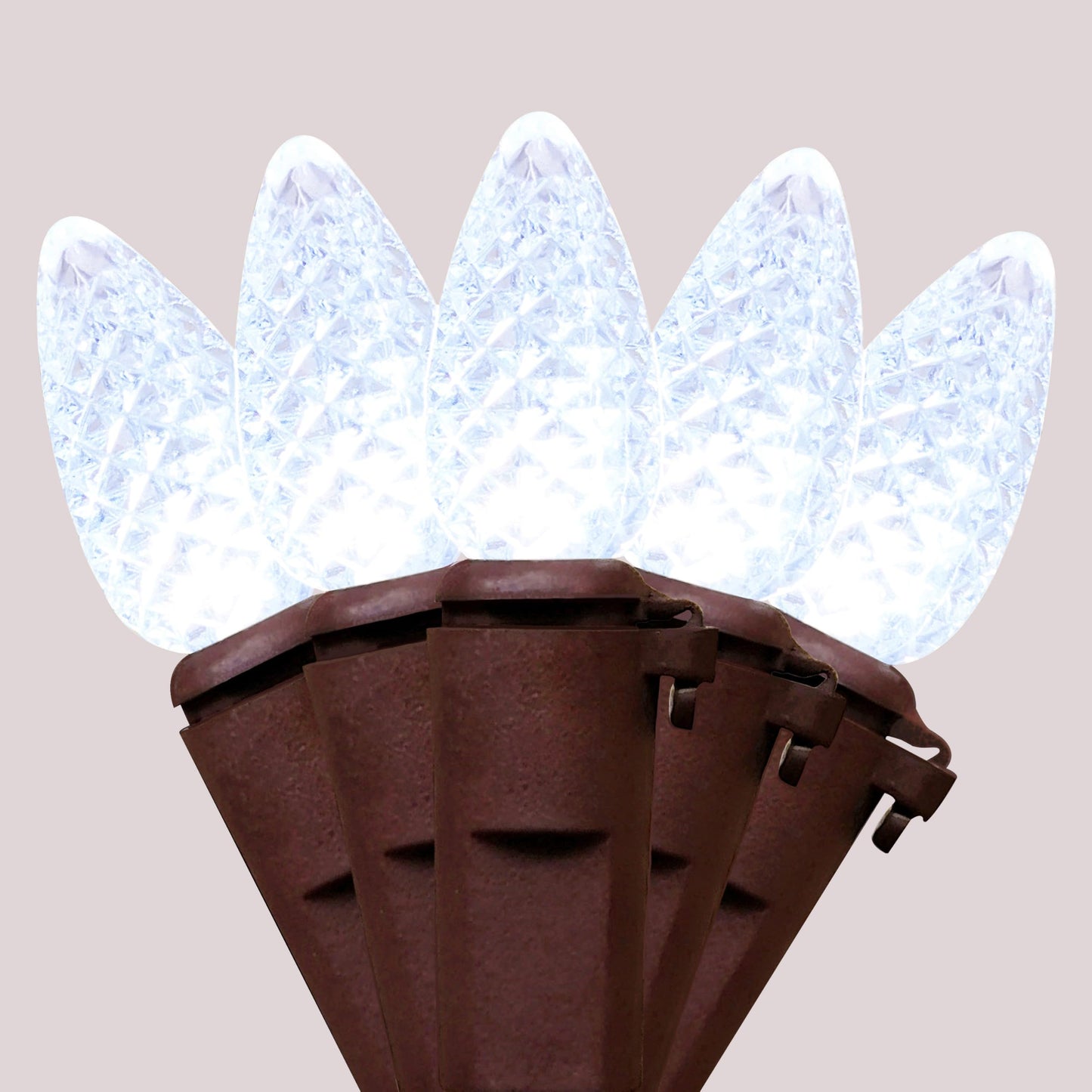 MXTCLM Brown Wire C3 Christmas String Lights 50 LED White Strawberry 18ft Waterproof Xmas String Light for Outdoor Indoor Garden