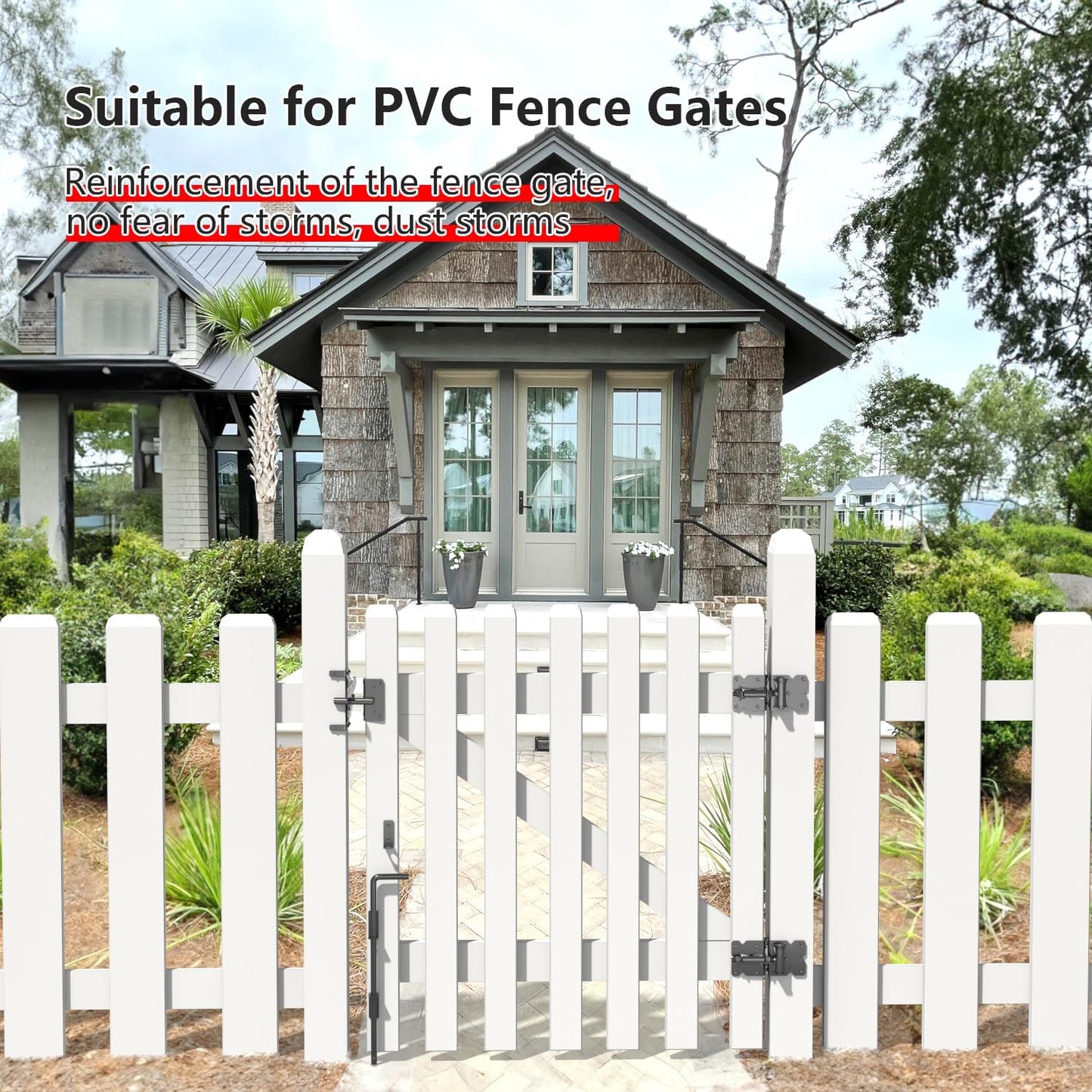 SAMKEYTEW 24" Cane Bolts for Gates Ground Gate Latch for Wooden Metal Gates, Gate Stopper Hardware - Heavy Duty Drop Rod, Safe and Secure, Corrosion Resistant (2 Pack)