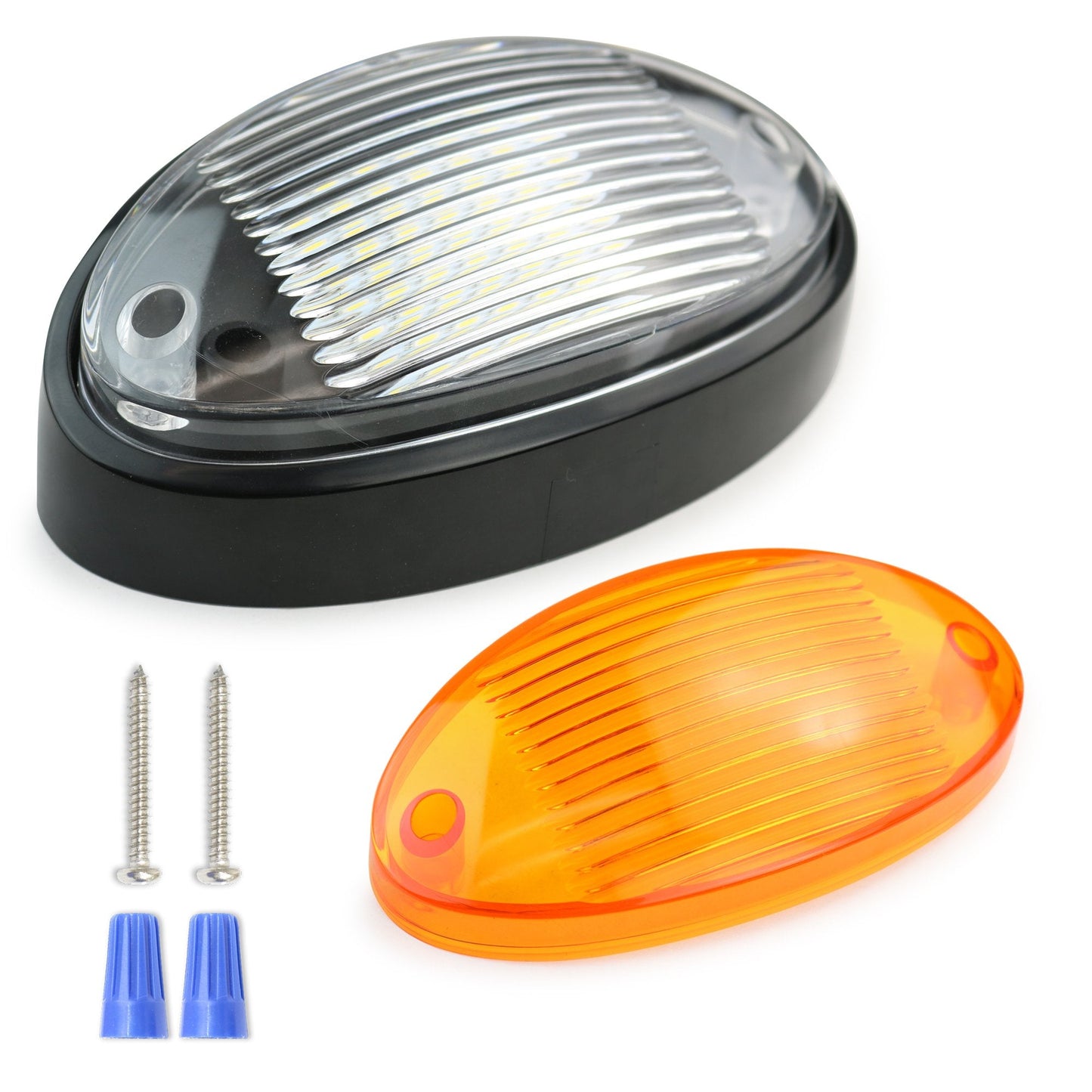 LED RV Exterior Porch Utility Light Oval 12v 300 Lumen Lighting Fixture Replacement Lighting for RVs, Trailers, Campers, 5th Whe
