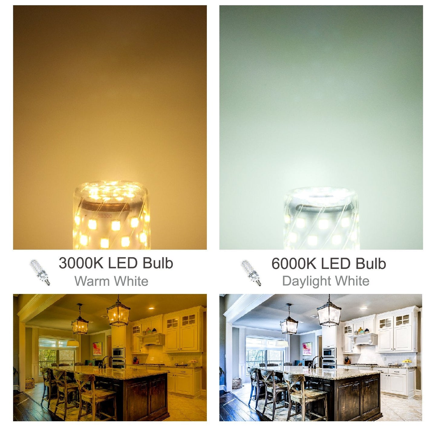 PAVOO E12 LED Candelabra Bulbs 12W 100W Equivalent 1200LM Daylight White Pack of 4