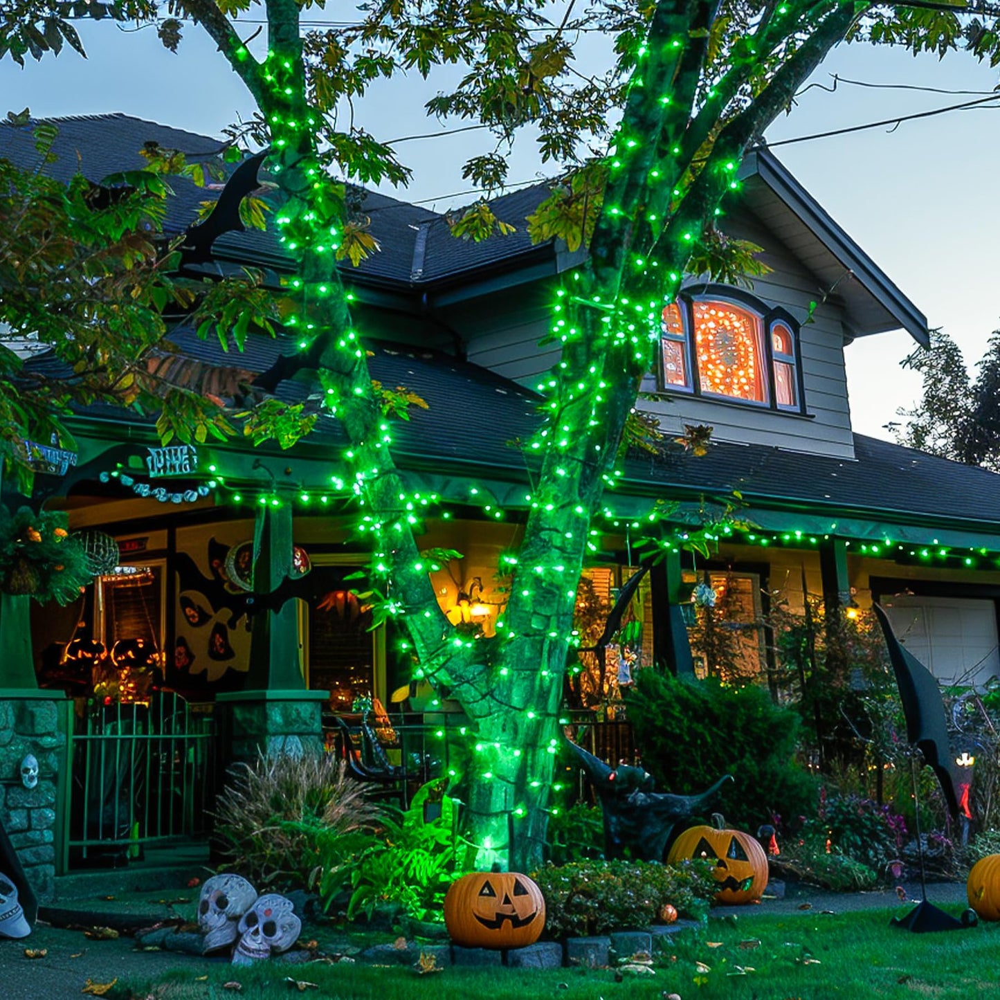JMEXSUSS Christmas String Lights, 250 LED, 91.5ft, Green, Waterproof, 8 Lighting Modes, Model EXS-S-0250, Outdoor Decorations