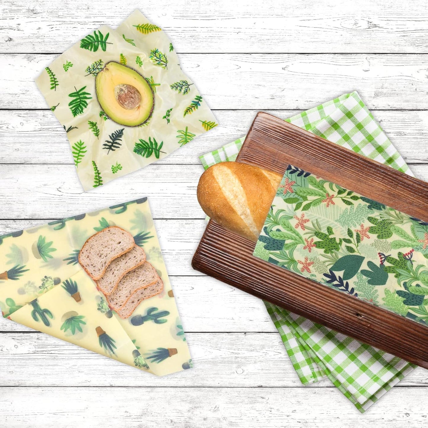 Reusable Beeswax Wrap - 9 Pack Beeswax Wraps for Food, Eco-Friendly Beeswax Food Wraps, Bread Sandwich Wrapper - Organic, Sustainable, Zero Waste, Reusable Plastic-Free Food Wrap, 1XL, 3M, 5S