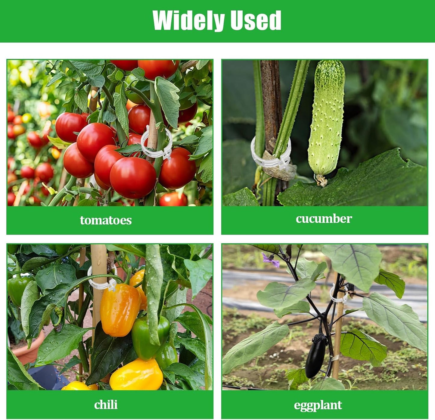 300 PCS White Plant Fixing Clips,Plant Support Clips, Tomato Clips, Plastic Trellis Clips,Garden Clip for Fixing Stem and Vine