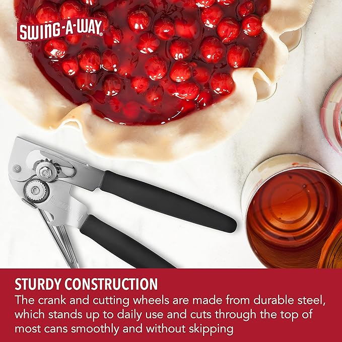 Swing-A-Way Easy-Crank Can Opener with Folding Crank Handle, Black, 3.50 x 4.50 x 10.50