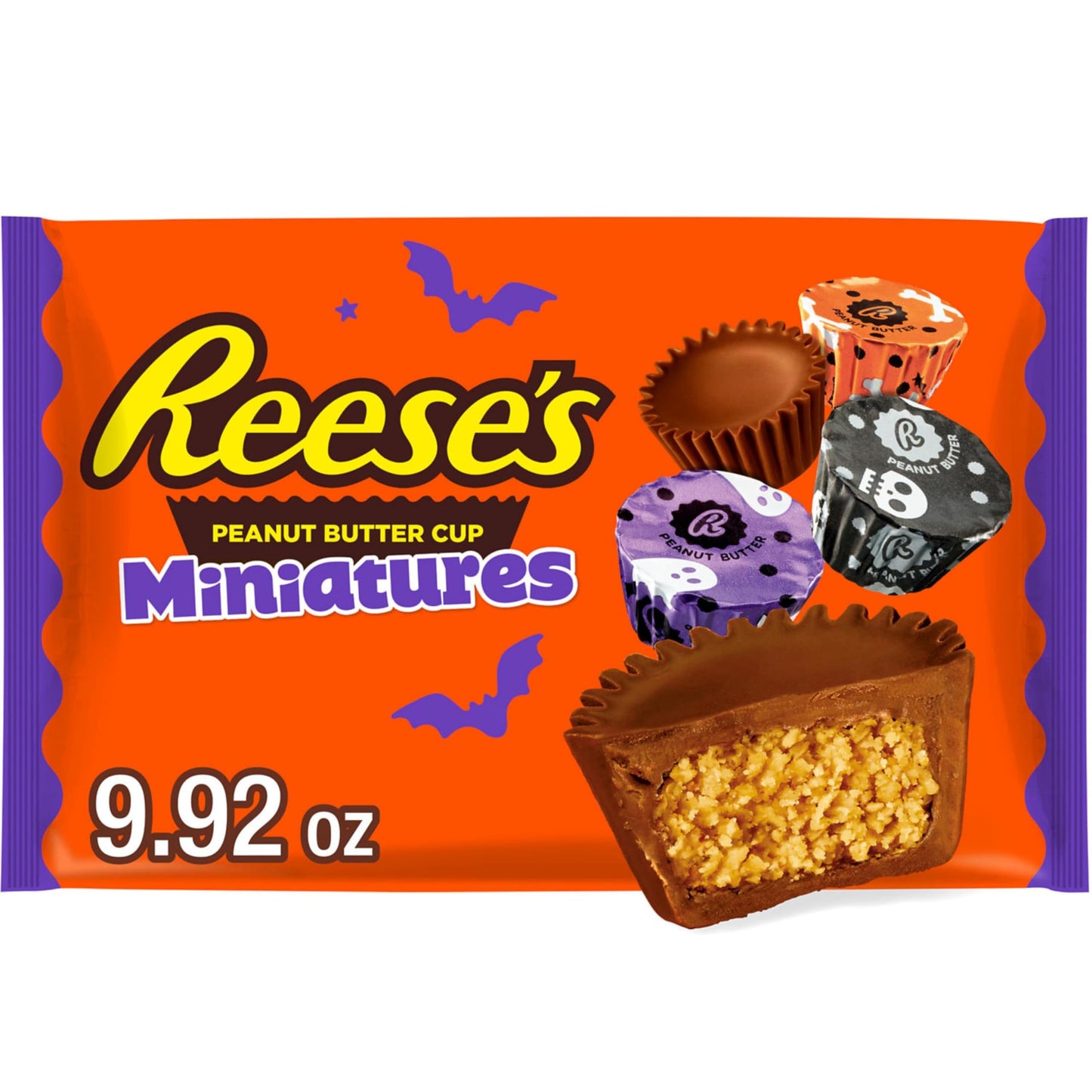 REESES Miniatures Milk Chocolate Peanut Butter Cups Halloween Candy Bag 9.92 oz