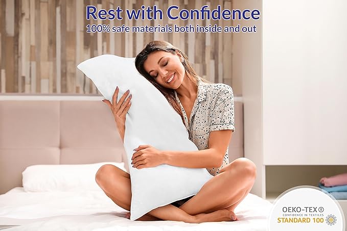 ROYALE LINENS Pillows Standard Size Set of 2 - Bed Pillows for Sleeping - Sleeping Pillow for Back, Stomach & Side Sleepers - Down Alternative Standard Pillow - Hotel Quality (20x26 Inches,Pack of 2)
