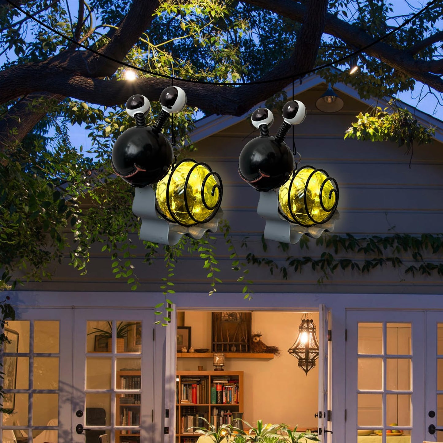 Evolux Solar Outdoor Snail Lights For Garden - Outdoor Statues Figurine Lights For Lawn Patio Balcony Yard Ornament Cut Housewarming Gifts(2 Pcs)