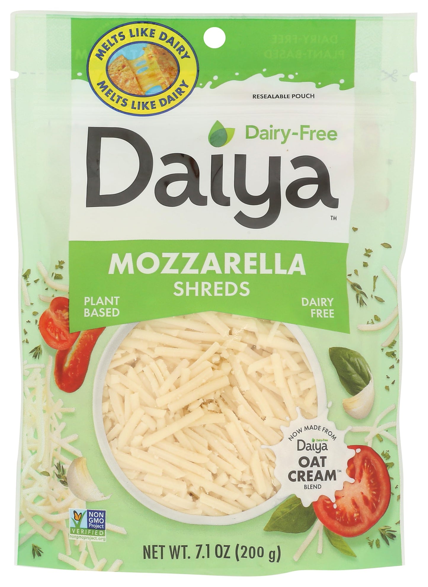 Daiya, Dairy Free Mozzarella Style Vegan Cheese Shreds, 7.1 Ounce