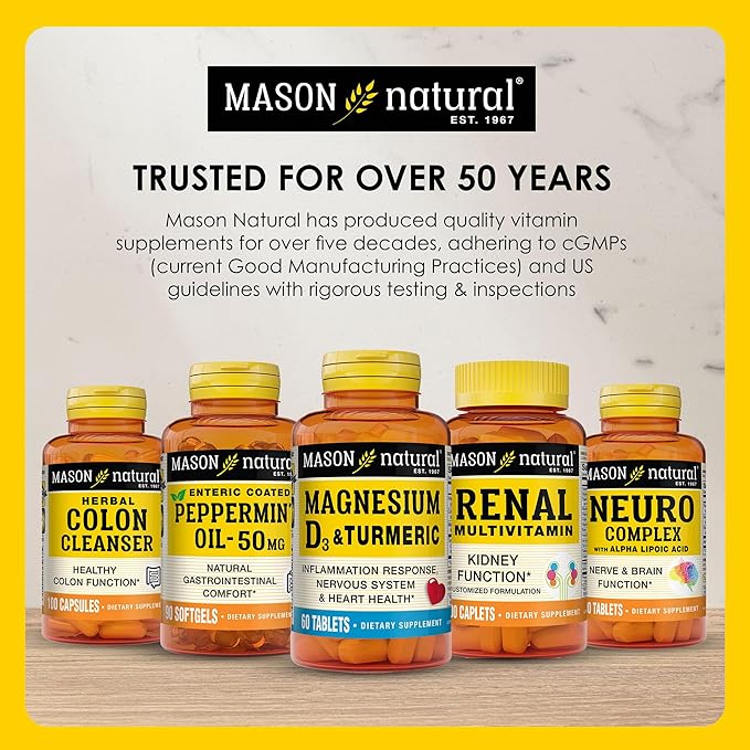 MASON NATURAL Collagen Gummies, Supports Healthy Skin, Bones & Joints, Tropical Flavor, Kosher, 60 Gummies