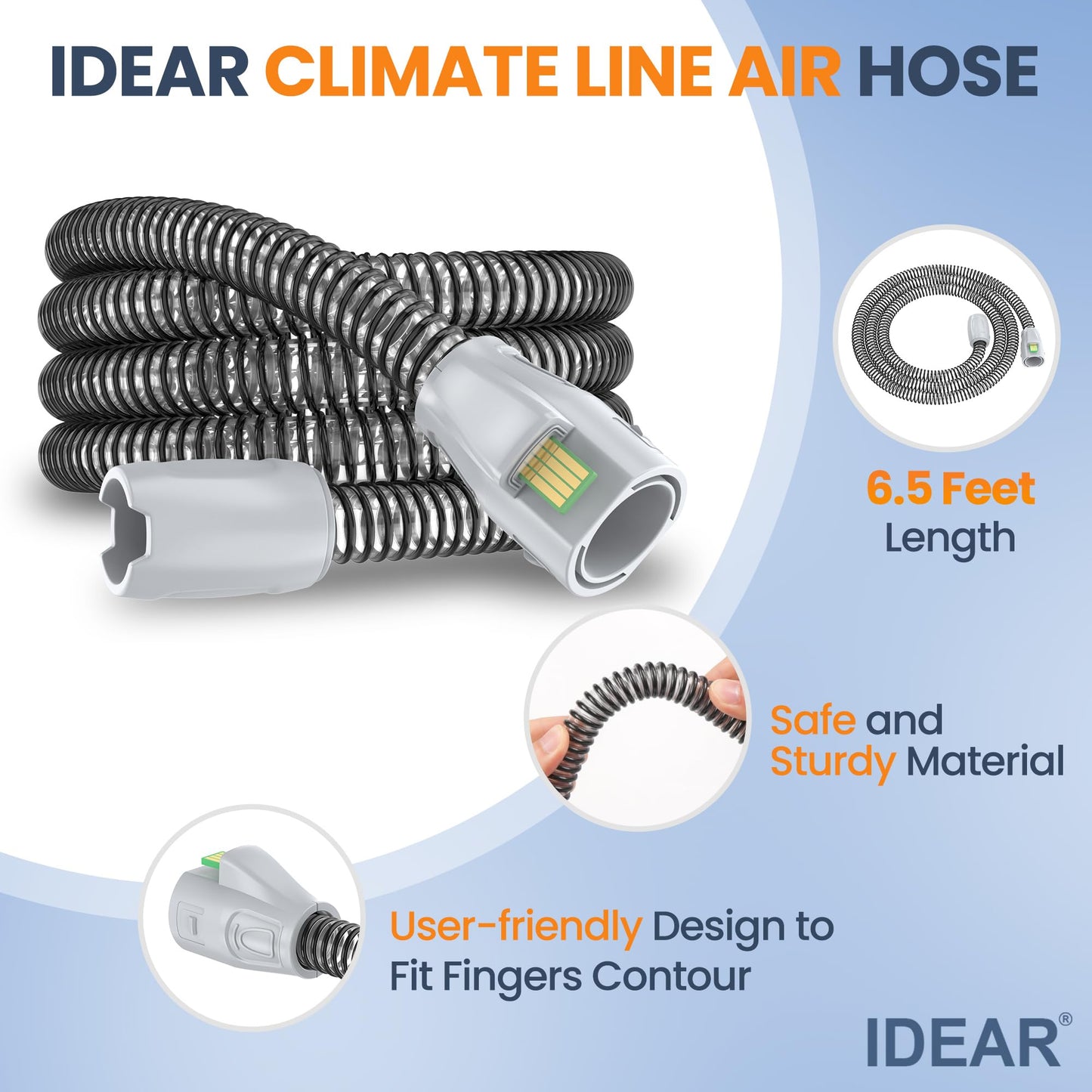 Improved Version Climate Line Air Hose & Water Chamber Compatible with Airsense 11 and Aircurve 11 Only, Comes with 52 PCS CPAP Filters - IDEAR Reusable CPAP Supplies Replacement Great-Value Bundle