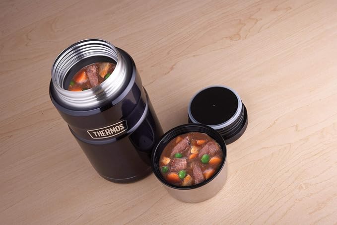 THERMOS Stainless King Vacuum-Insulated Food Jar, 24 Ounce, Matte Steel (Pack of 4)