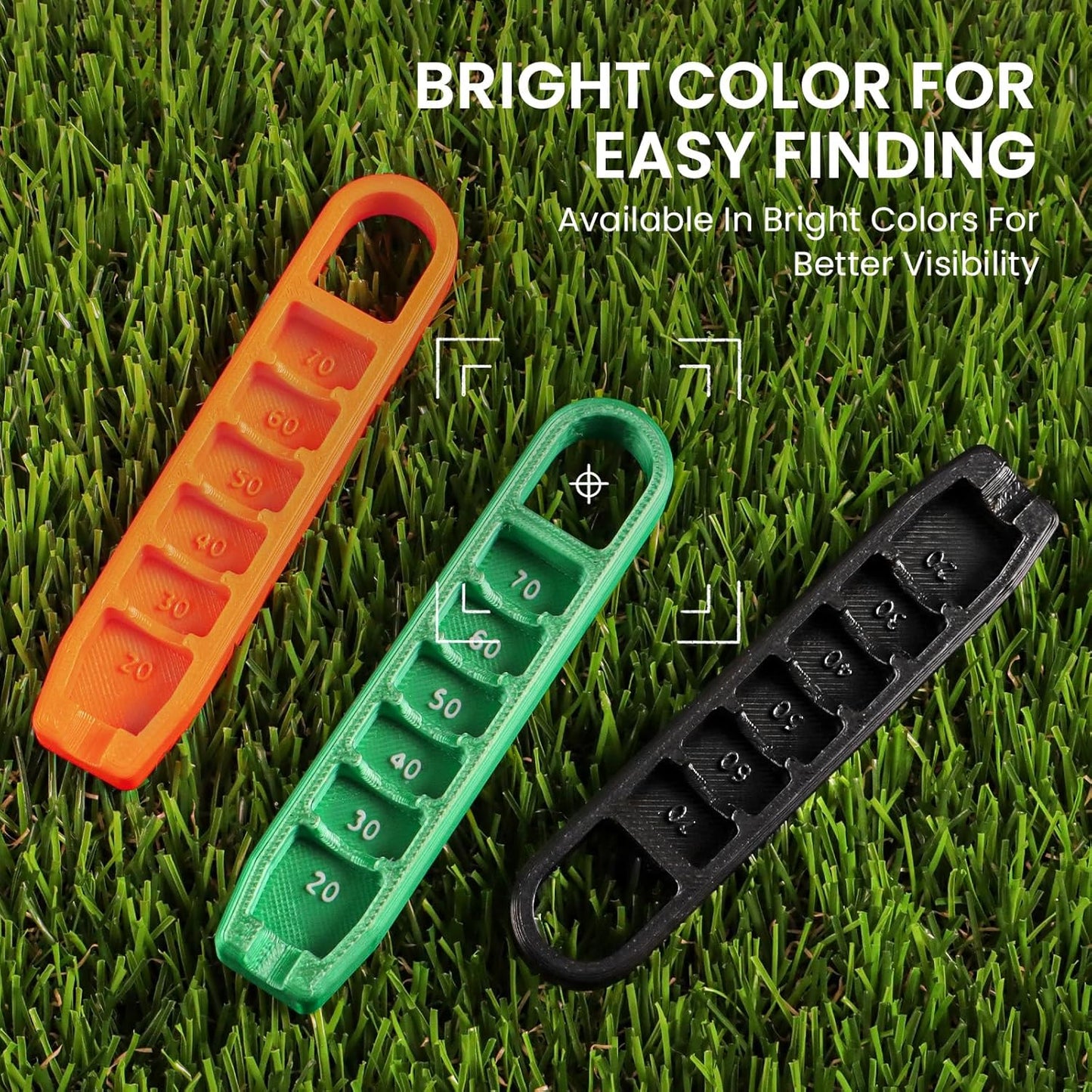 FINGER TEN Golf Tee Height Tool Value 3 Pack, Adjustable Setter Setup Adjuster for Consistent Swings, Durable Portable Golf Training Aid for Precision Tee Height