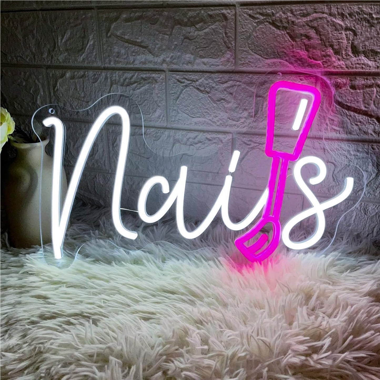 Nails Neon Sign For Nail Room Led Nails Neon Signs For Wall Decor Beauty Room Salon Bar Bedroom Nails Neon Lights Christmas Birthday Gift For Girls Lover Friend