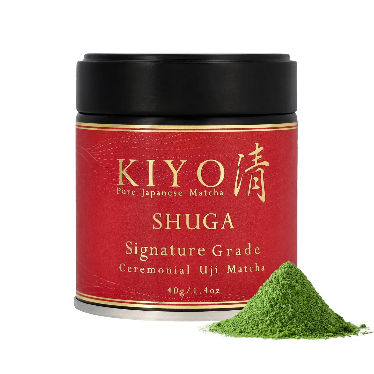 Kiyo Matcha Signature Grade Shuga Ceremonial Uji Matcha - Pure Japanese First Harvest Ceremonial Grade Matcha Green Tea Powder from Uji Japan (40g/1.4oz)