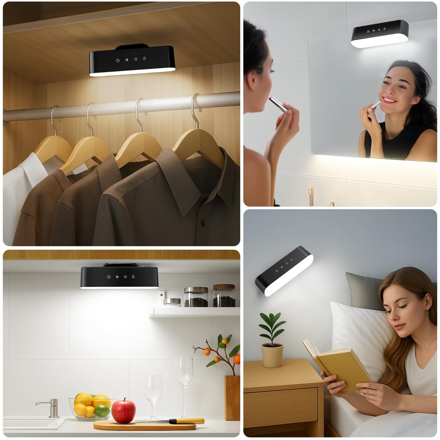 comzler Wall Sconces Set of 2, Rechargeable RGB Light, Touch Remote Control, Battery Operated, Black, Model LIGHT001