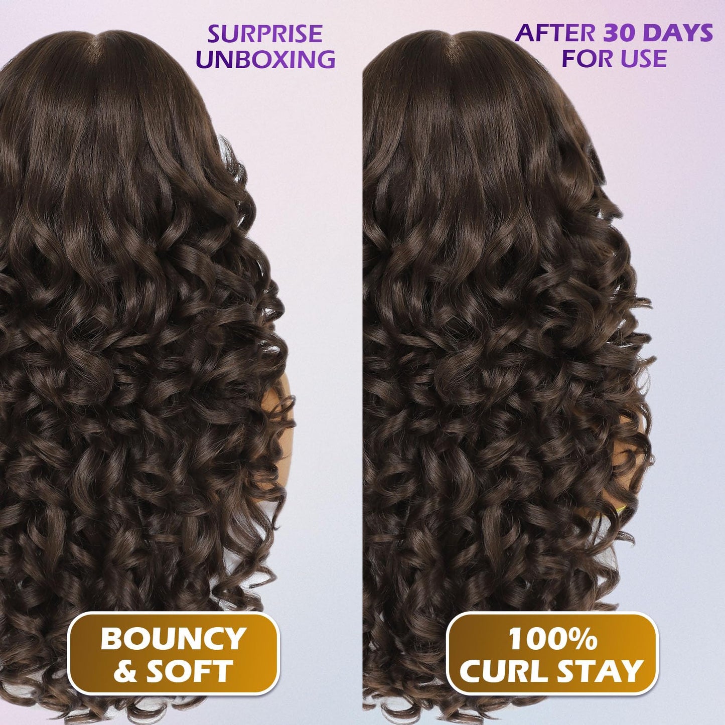 Felek Chocolate Brown Lace Front Wig Synthetic 13x6 Loose Wave HD Transparent Lace Frontal Wigs Pre Plucked Wear and Go Glueless