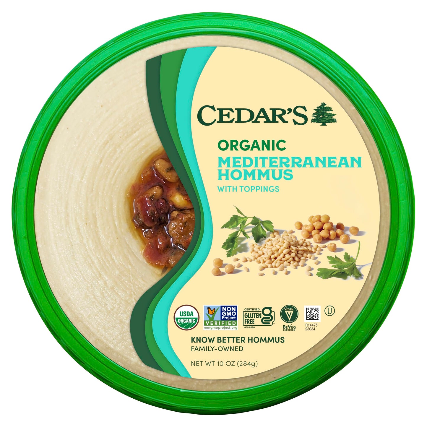 Cedars Topped Organic Mediterranean Hummus