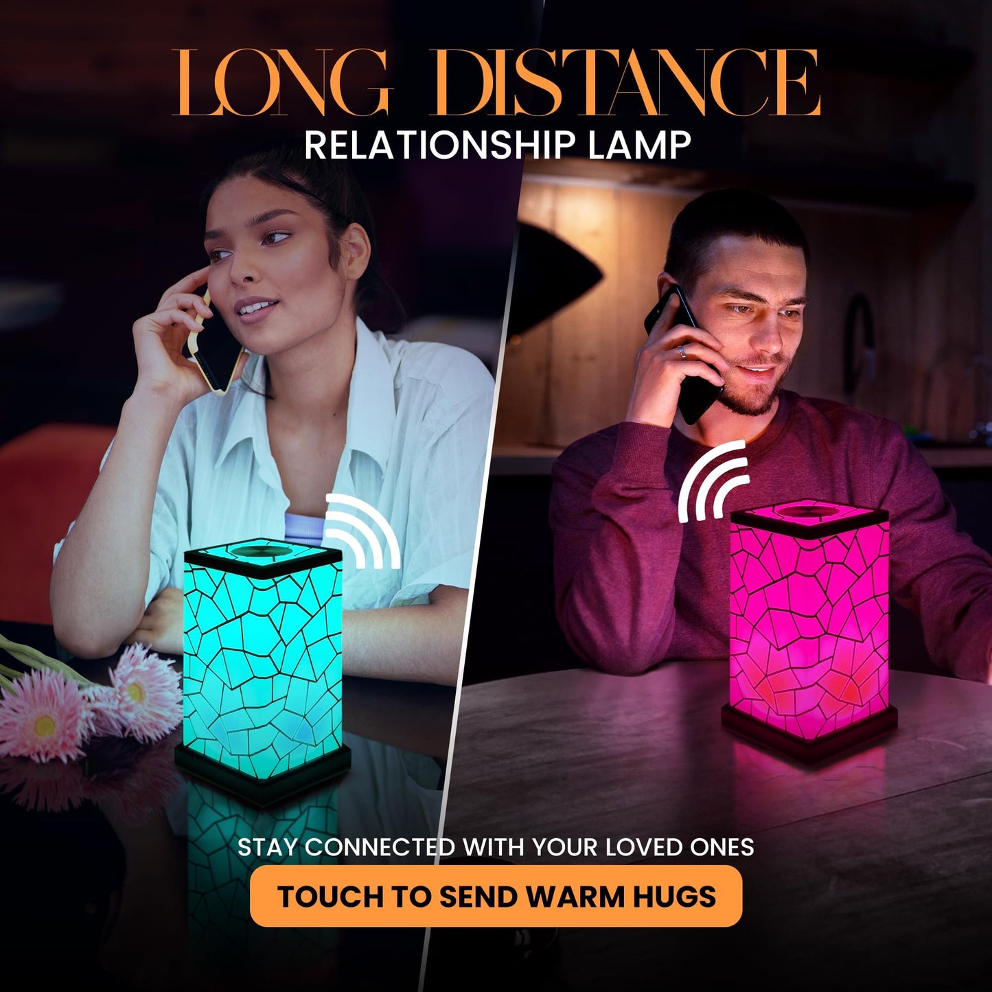 Friendship Lamp By Filimin Classic - Best Friend Lamps Wi-Fi Touch Lamp Led Light For Long-Distance Connection Relationship Friendship Gifts Love 200+ Colors App Setup - Set Of 2