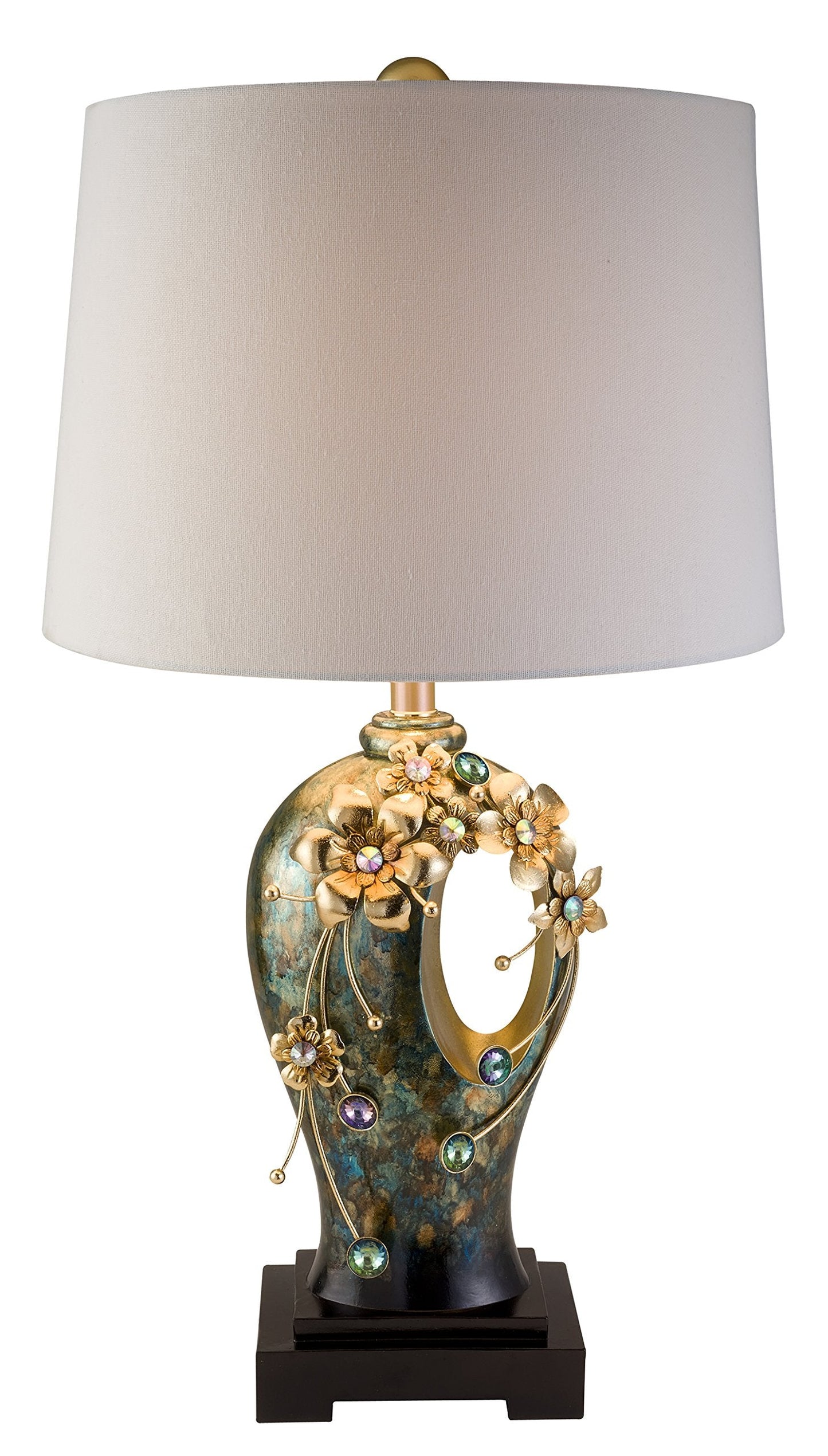 Ok Lighting Virgo Orchid Table Lamp, Gold Resin, Model Ok-4271T