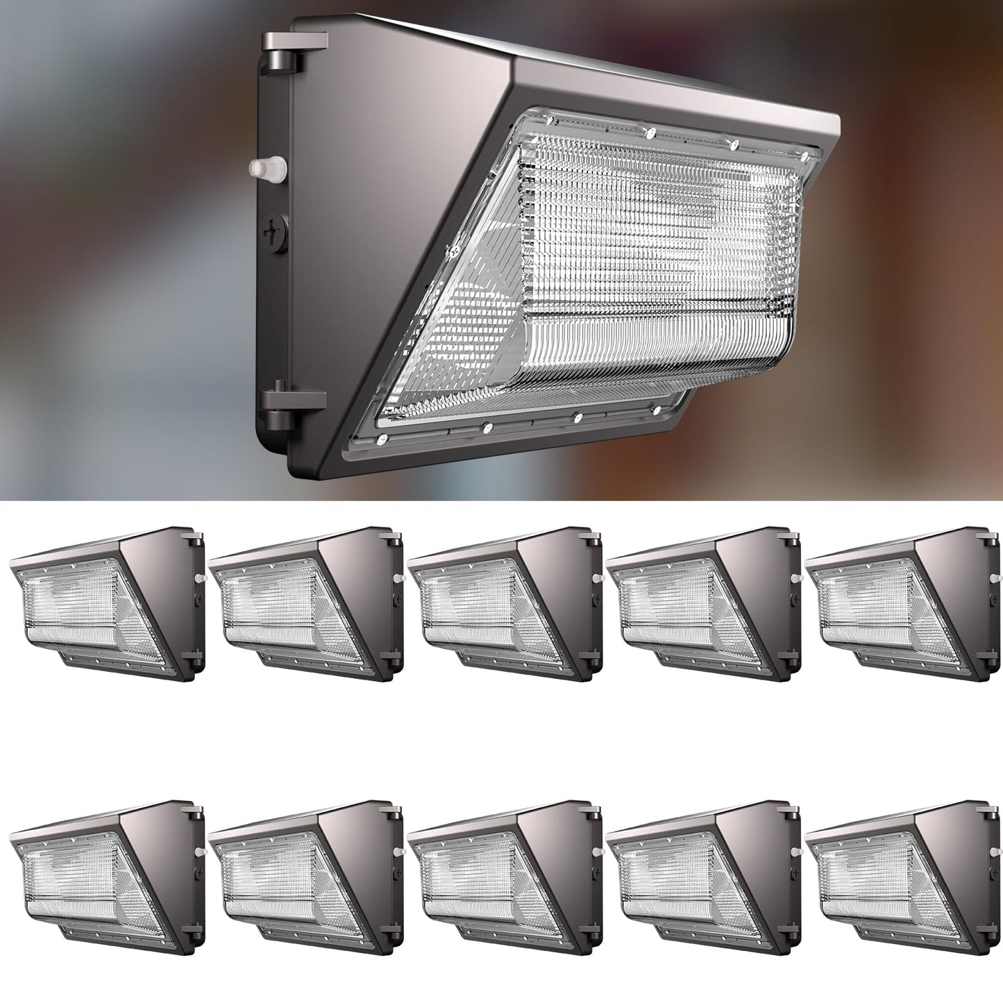 Lightdot 10Pack 150W LED Wall Pack Lights, 100-277v Dusk to Dawn with Photocell | 22500Lm(150Lm/W) 5000K IP65 Outdoor Exterior L