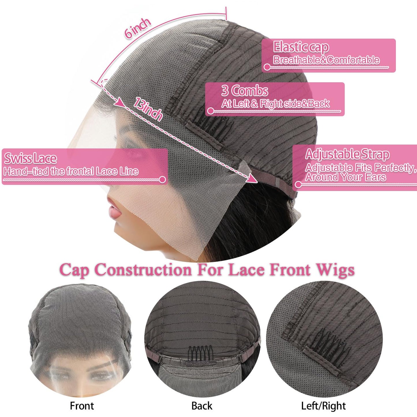 13x6 Lace Front Wigs Human Hair Pre Plucked 200% Density Body Wave HD Lace Front Wigs Human Hair Transparent Frontal Glueless Wi