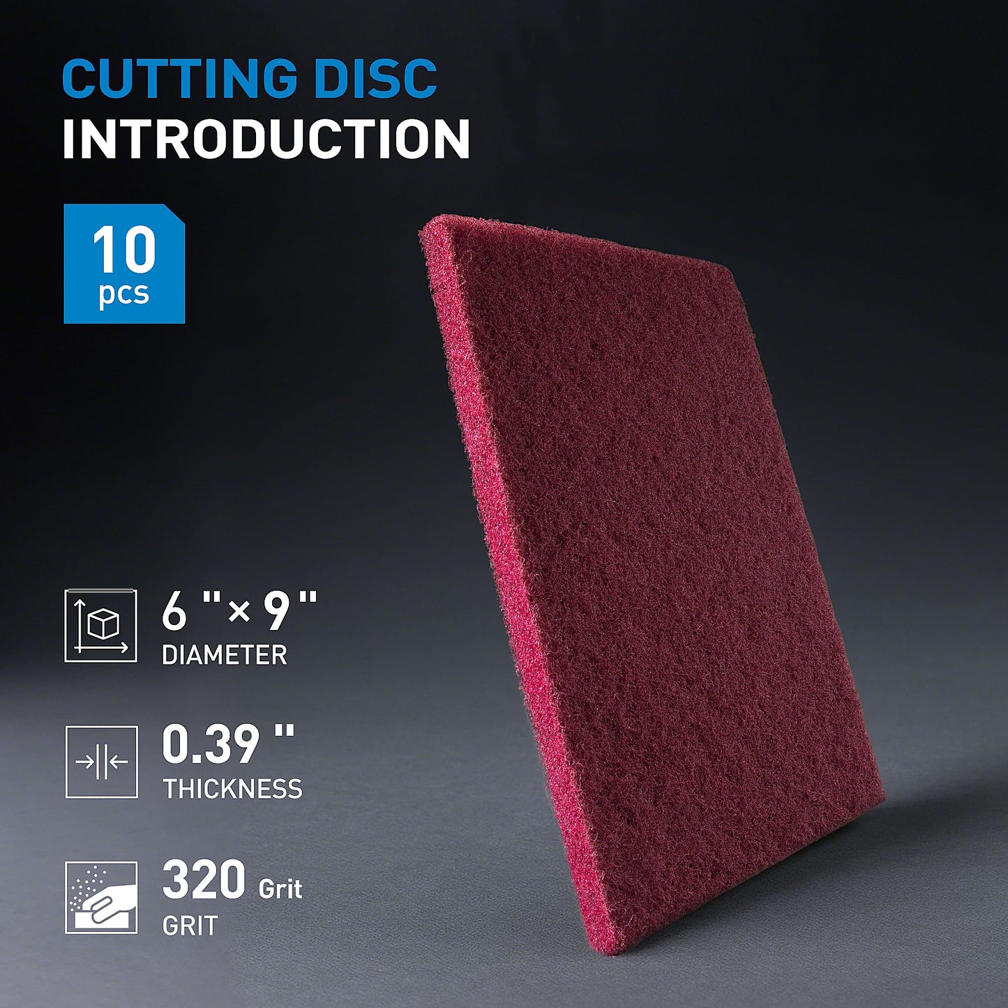 S SATC 6" x 9" Maroon General Purpose Scuff Pads,10 Pack Automotive Pads for Scuffing,Scouring,Sanding,Paint Primer Prep Adhesion Scratch for Automotive Restoration,Handicrafts
