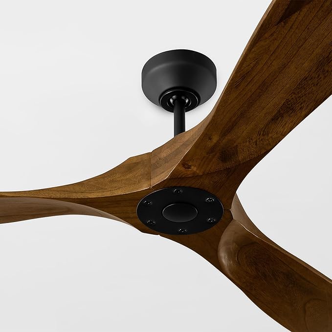 3MAVSM52MBK Smart Maverick Ceiling Fan with Remote Control, Indoor or Outdoor, Compatible with Alexa & Google Voice (Matte Black with Dark Walnut Blades, 52-inch)