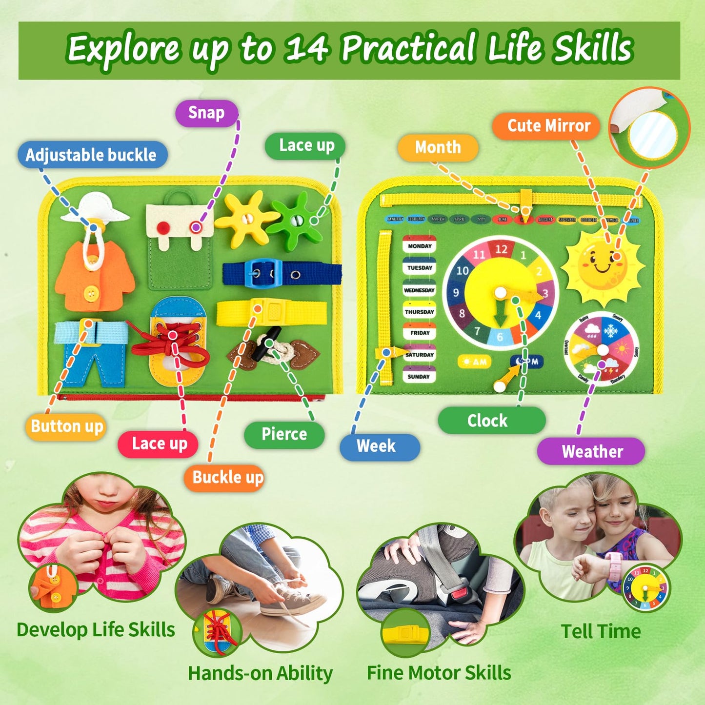Toddler Busy Board, Farm Busy Book Montessori Toys for 1 2 3 4 Year Old, Sensory Board Preschool Learning Toy Activity Books Birthday for Girls Boys, Travel Toys for Airplane Car