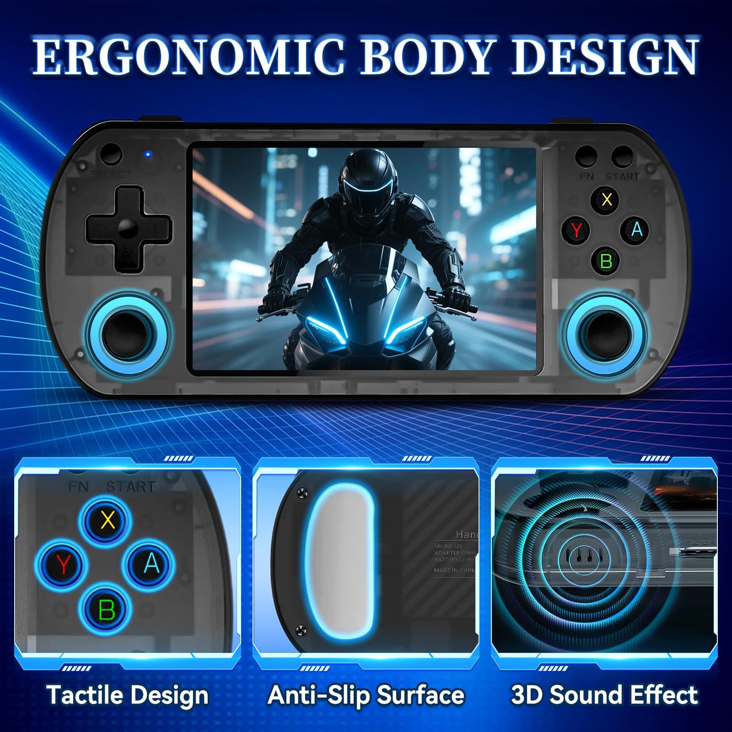 Forlarme U8 Retro Handheld Game Console - Over 15000 Classic Games, 4.0 - Inch IPS Screen, Over 20 Emulators, 64G Dual TF Card Support, Rechargeable Portable Pocket Game Console Black