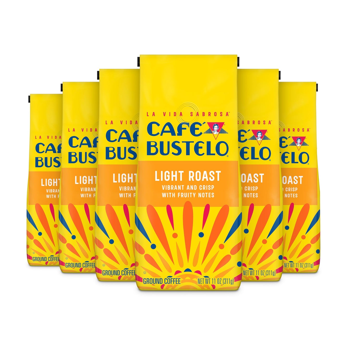 Caf? Bustelo Light Roast Ground Coffee 11-Oz. Bag (Pack of 6)