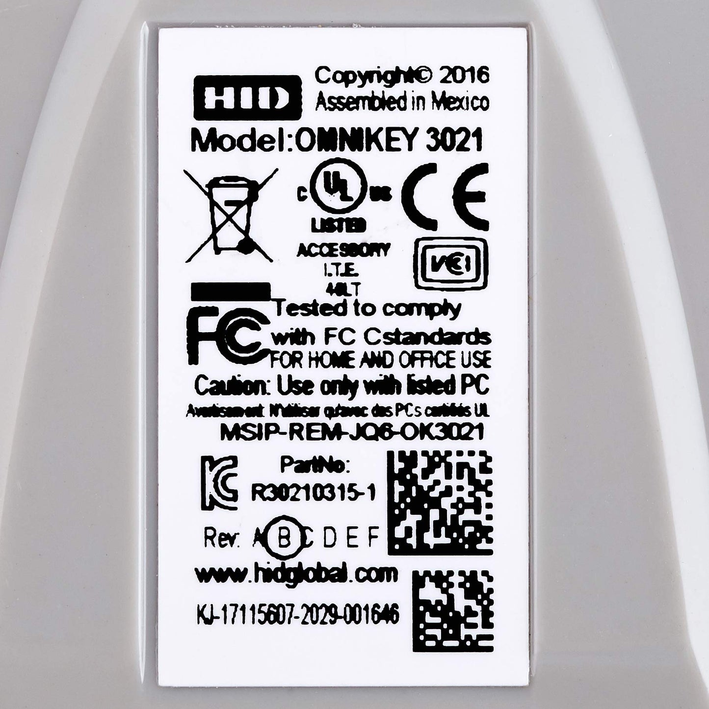 Hid Global R30210315-1 Omnikey 3021 Usb Rohs Conf For Printer